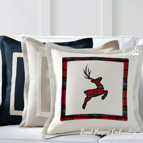 Deer Applique Machine Embroidery Design