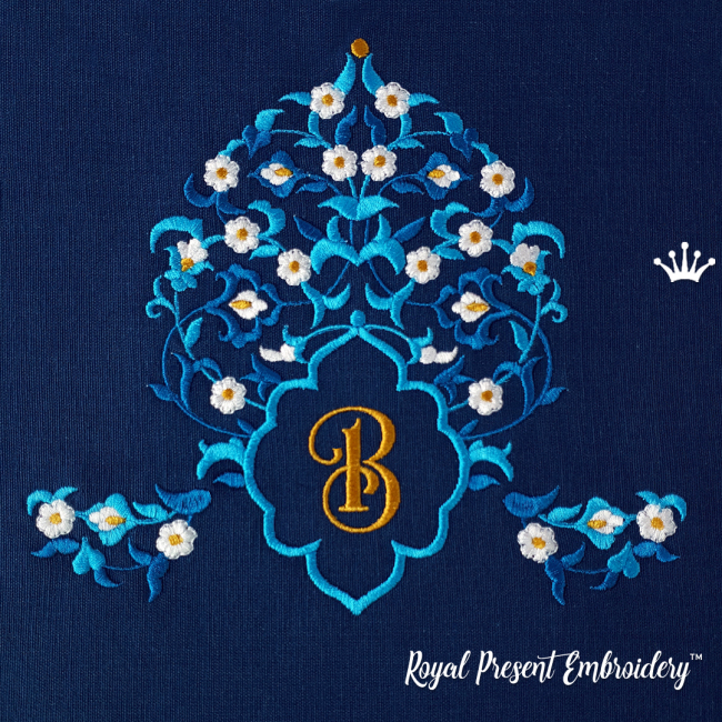 Eastern Blank Monogram Machine Embroidery Design - 4 sizes