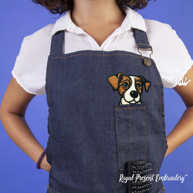 Portrait Jack Russell Terrier Machine Embroidery Design - 3 sizes