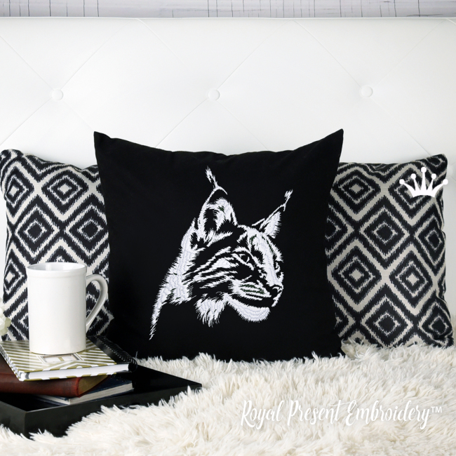 Lynx Head Machine Embroidery Design - 5 sizes