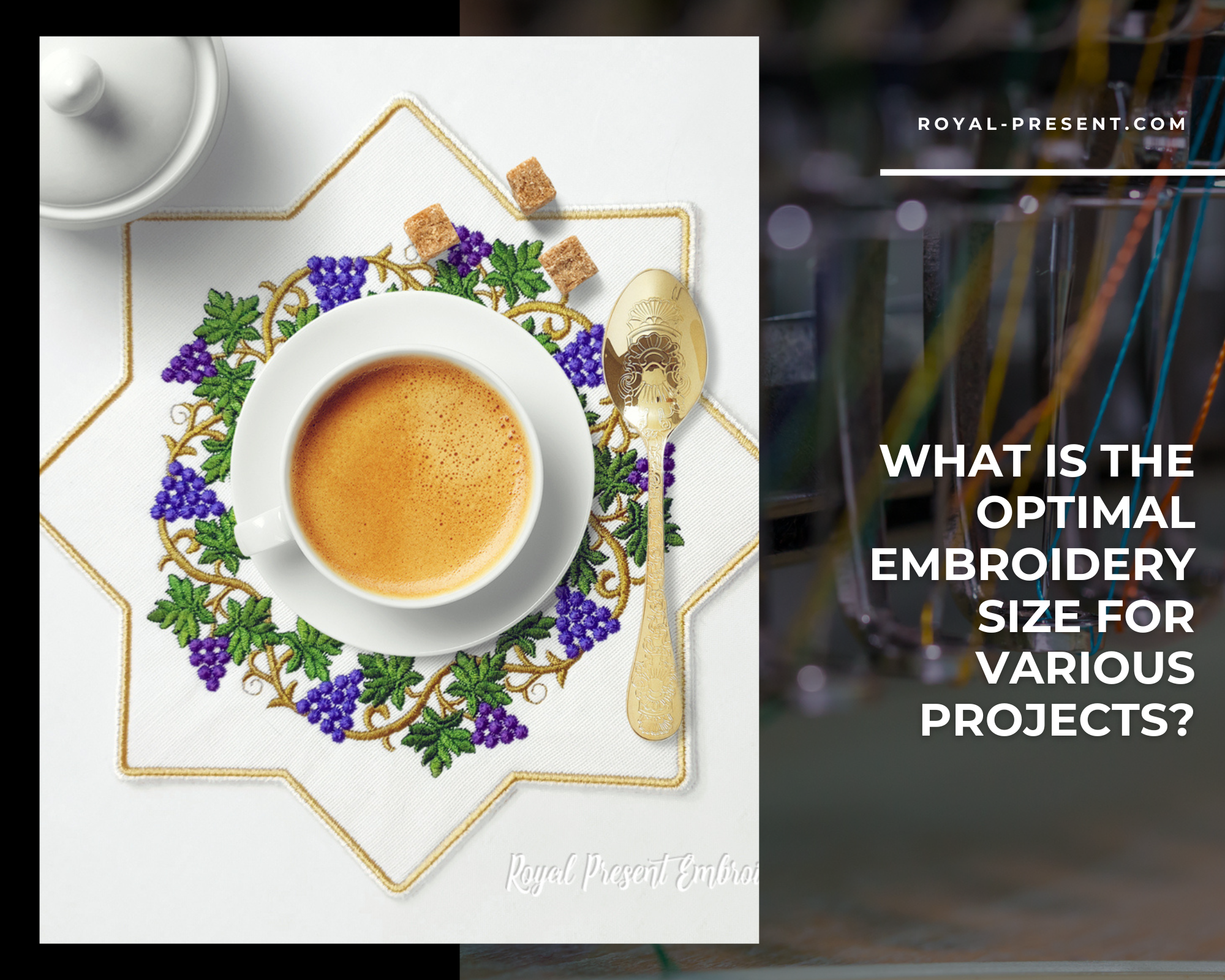 What is the optimal embroidery size for various projects?